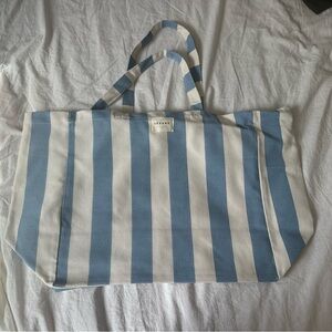 Sezane Blue and White Striped Tote